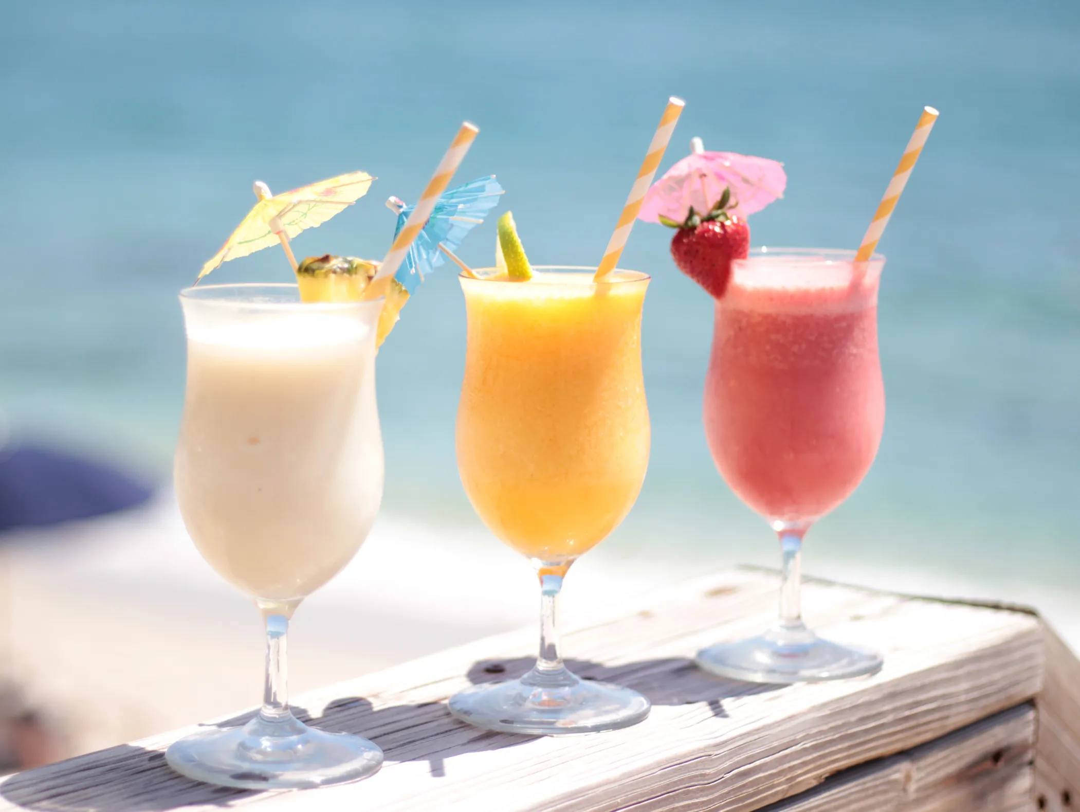 summer drinks at beach